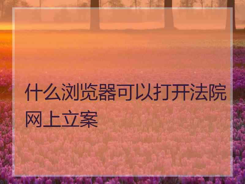 什么浏览器可以打开法院网上立案