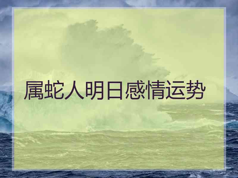 属蛇人明日感情运势