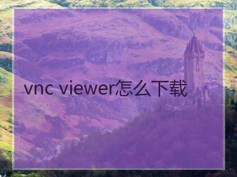 vnc viewer怎么下载
