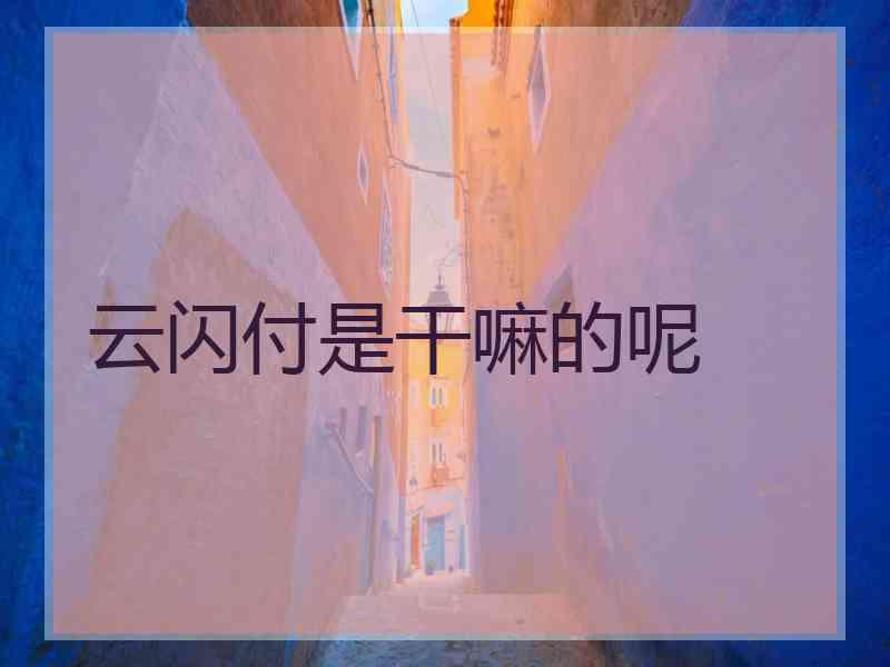 云闪付是干嘛的呢