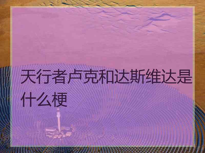 天行者卢克和达斯维达是什么梗