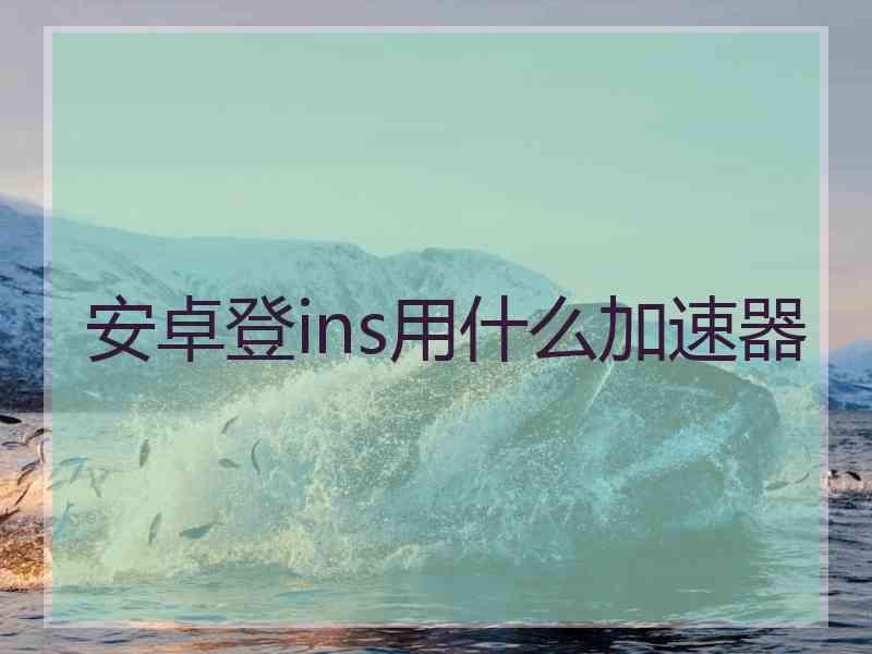 安卓登ins用什么加速器