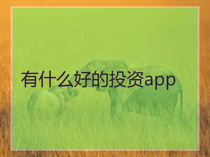 有什么好的投资app