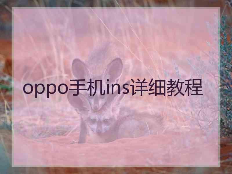 oppo手机ins详细教程