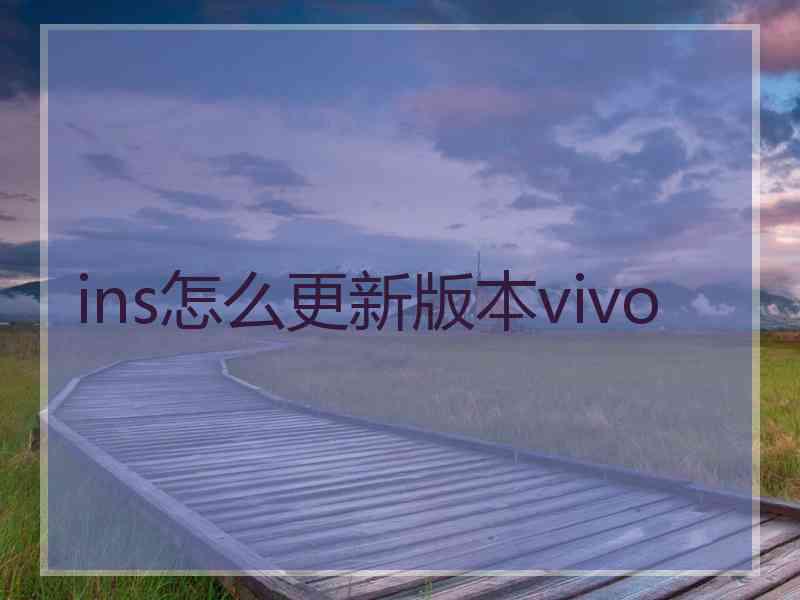 ins怎么更新版本vivo