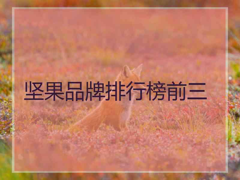 坚果品牌排行榜前三
