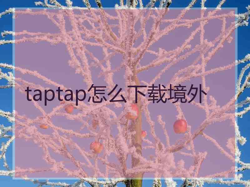 taptap怎么下载境外