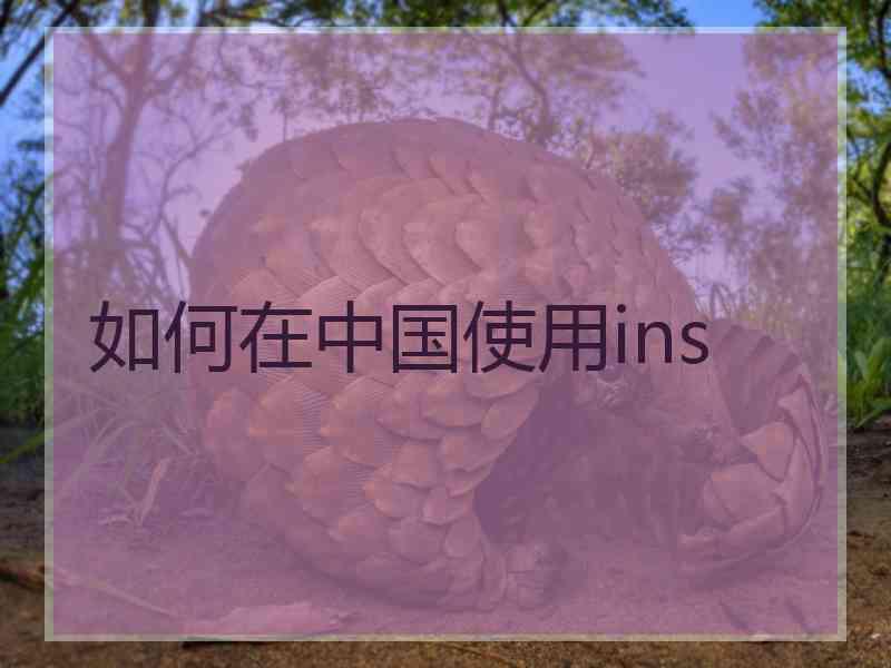 如何在中国使用ins
