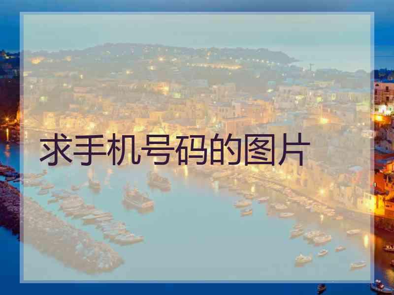 求手机号码的图片