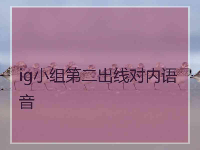 ig小组第二出线对内语音