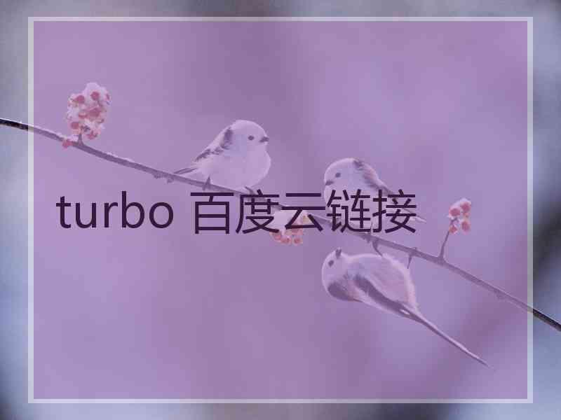 turbo 百度云链接