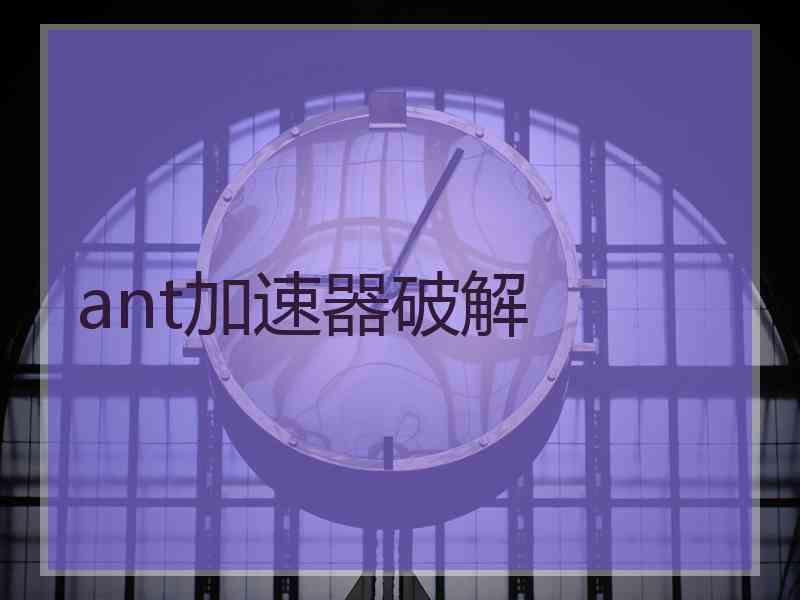 ant加速器破解