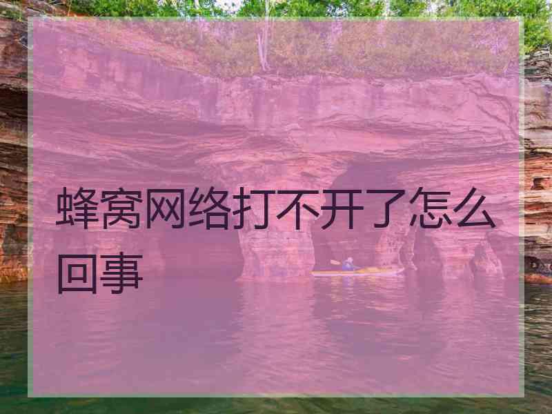 蜂窝网络打不开了怎么回事