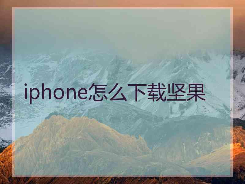 iphone怎么下载坚果
