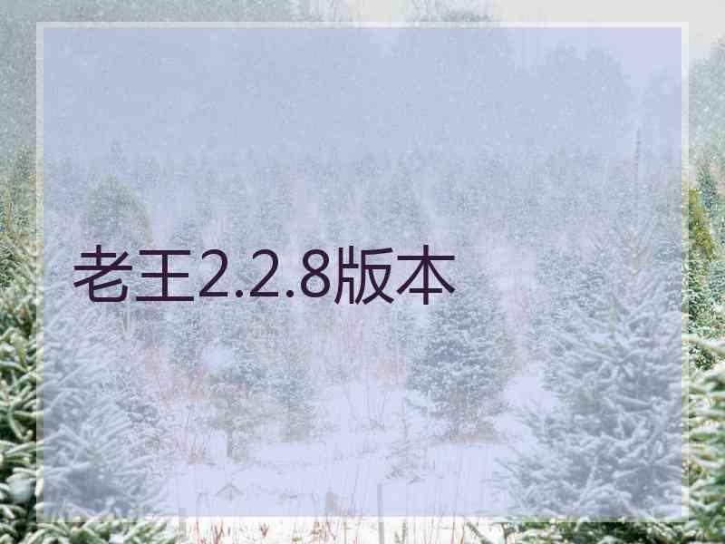 老王2.2.8版本