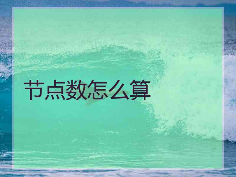 节点数怎么算