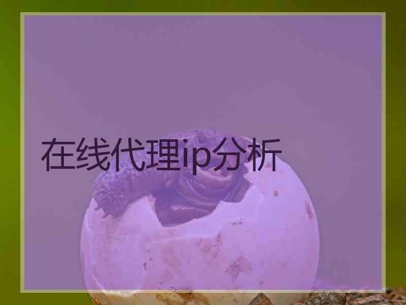 在线代理ip分析