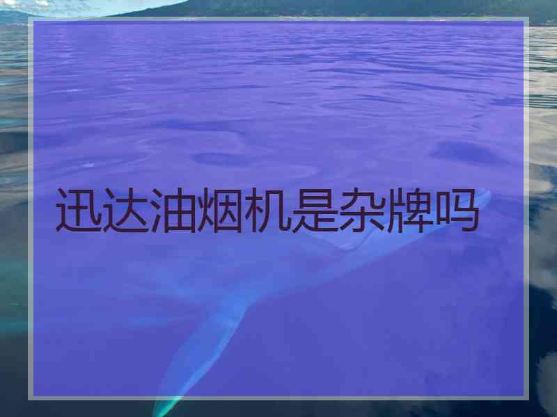 迅达油烟机是杂牌吗