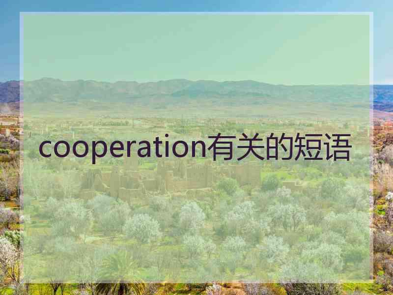 cooperation有关的短语