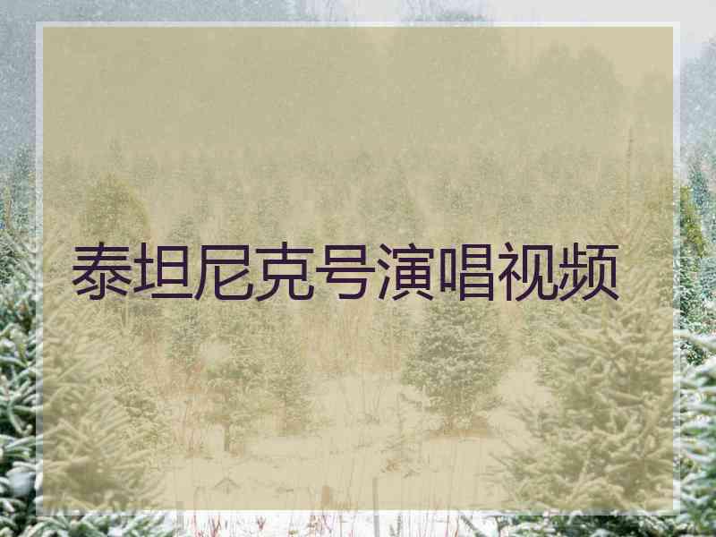 泰坦尼克号演唱视频