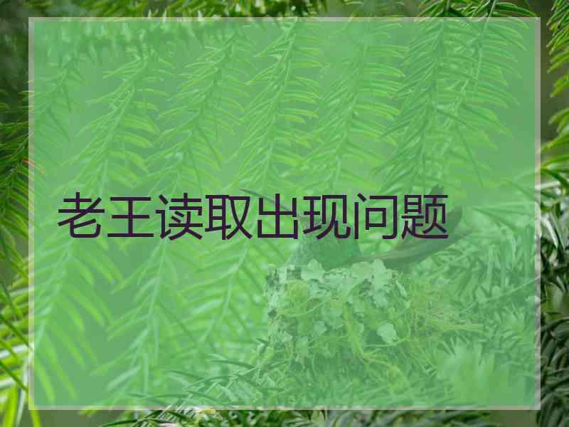 老王读取出现问题