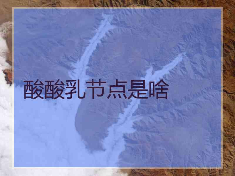 酸酸乳节点是啥