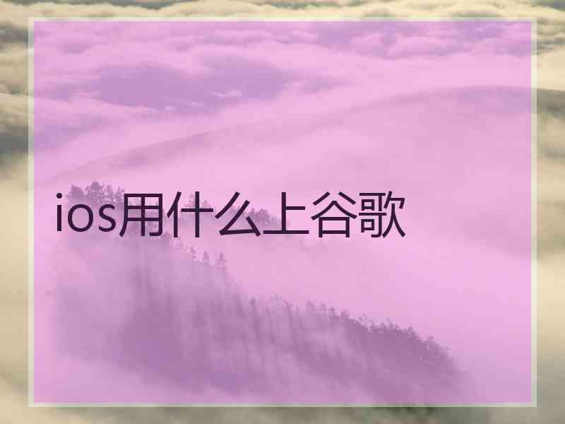 ios用什么上谷歌