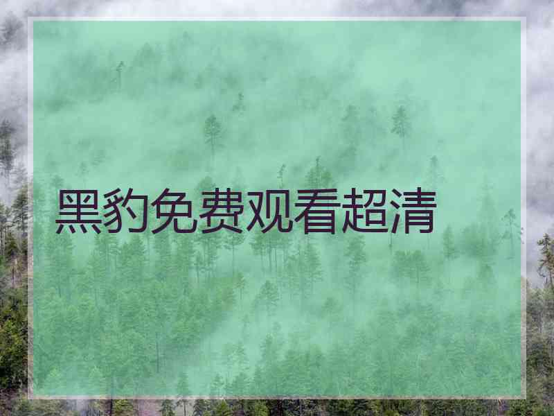 黑豹免费观看超清