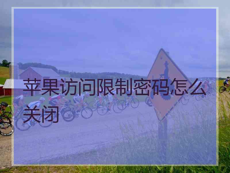 苹果访问限制密码怎么关闭