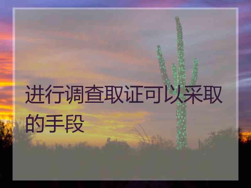 进行调查取证可以采取的手段