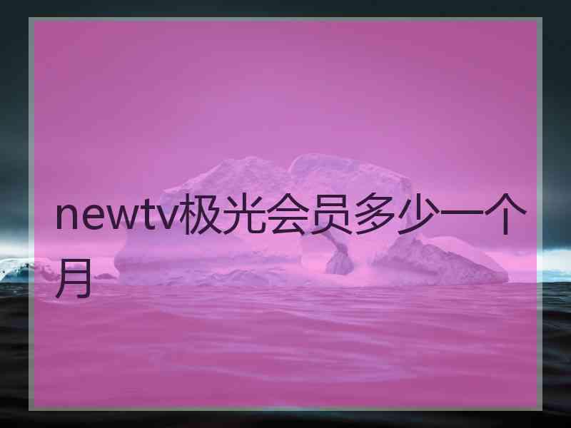 newtv极光会员多少一个月