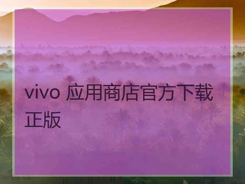vivo 应用商店官方下载正版