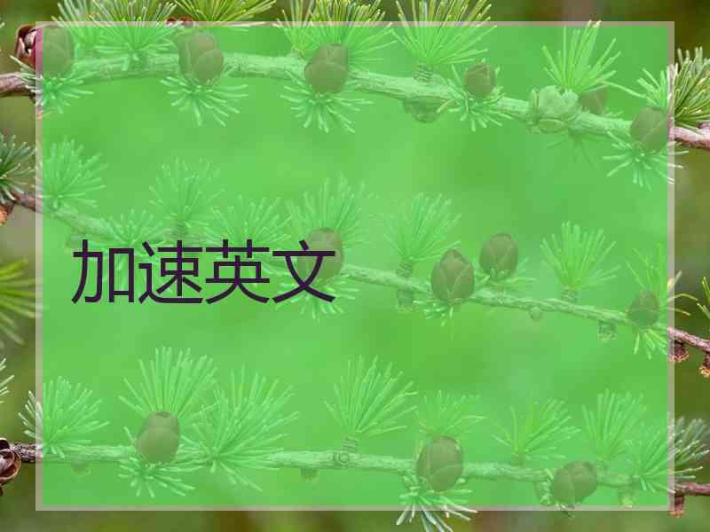 加速英文